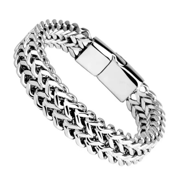 Stainless Steel Braided Double Row Front and Rear Fish Scale Alloy Magnetic Buck - Picture 5 of 7